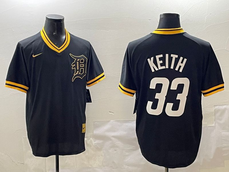 Men Detroit Tigers #33 Keith Black Gold Game 2025 Nike MLB Jersey style 1->detroit tigers->MLB Jersey
